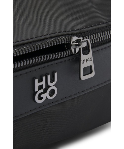 HUGO ショルダーバッグ ツイル クロスボディバッグ スタックロゴ