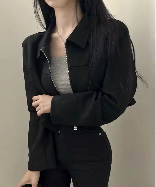 ブルゾン アウター 「 ammy. / エイミードット 」 スエード調 ショート