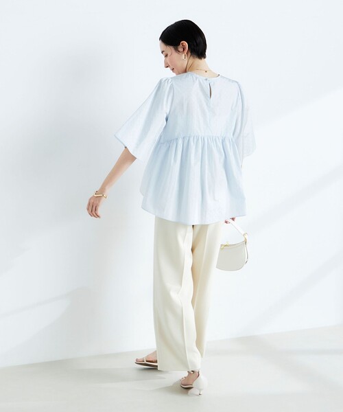 NOLLEY’S◆長袖ブラウス/38/コットン/WHT NOLLEY'S 「NOLLEY'S」 長袖ブラウス 38 キナリ レディース