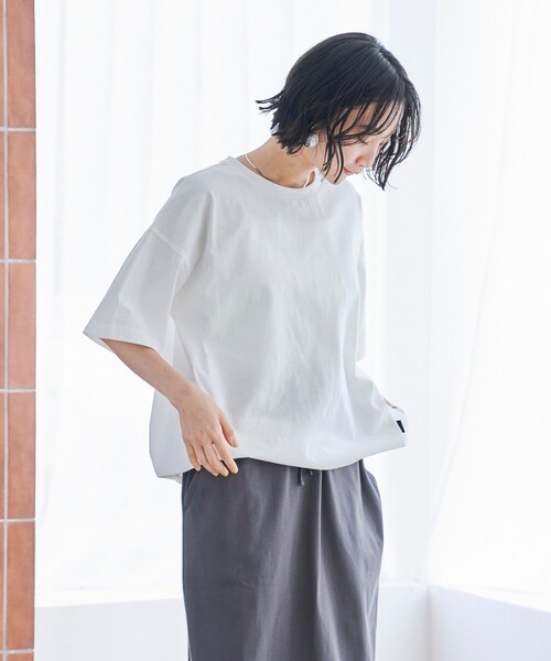 coen tシャツ 「C.mt」布帛ドッキングドロストT レディース