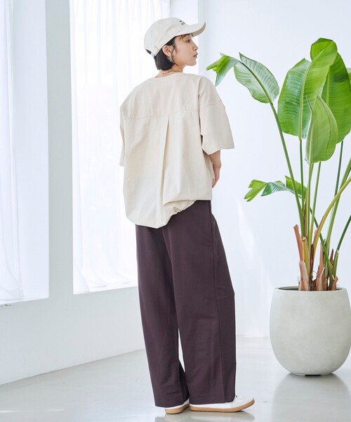 tシャツ 布帛ドッキング レディース 7600025S0098_l1_a001.jpg