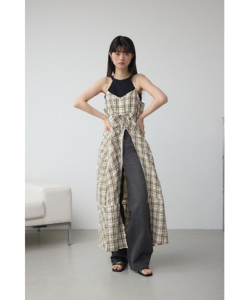 AZUL BY MOUSSY ワンピース チェックキャミソール2WAYワンピース