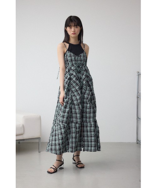 AZUL BY MOUSSY ワンピース チェックキャミソール2WAYワンピース