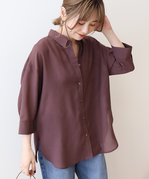 AMERICAN HOLIC ブラウス シャツ シアーボイルレギュラー7分袖