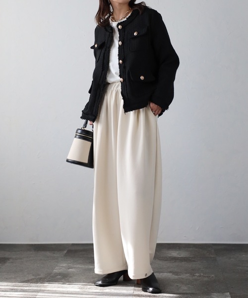 「ap retro」 ツイードジャケット FREE アイボリー レディース_画像5