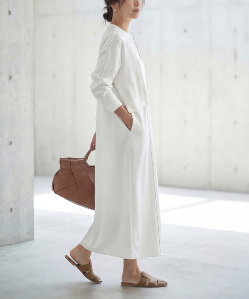 STYLE DELI（スタイルデリ） ワンピース 「LUXE」配色ステッチ両裾