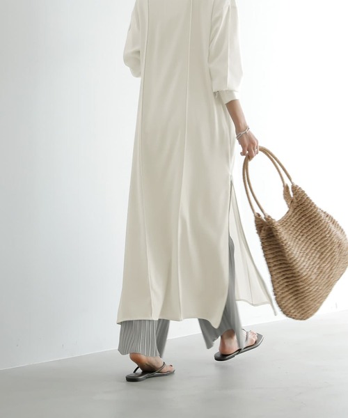 STYLE DELI（スタイルデリ） ワンピース 「LUXE」配色ステッチ両裾