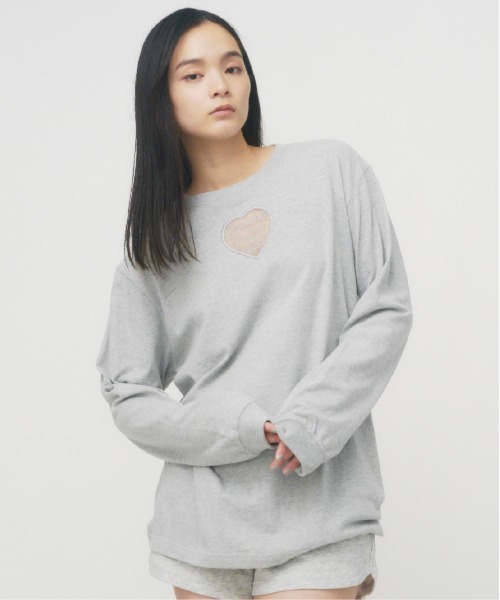 tシャツ TONDABAYASHI RAN × HEART LONG SLEEVE T-SHIRT / ハートロングスリーブTシャツ レディース THINGS THAT MATTER tシャツ TONDABAYASHI RAN × HEART LONG