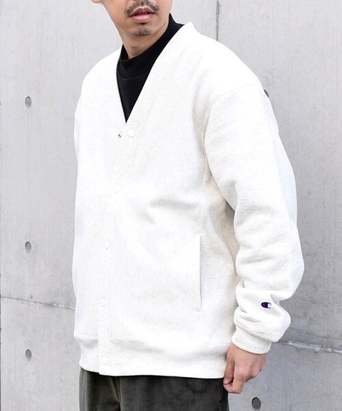 Champion グレー カーディガン Champion チャンピオン カーディガン メンズ リバースウィーブ