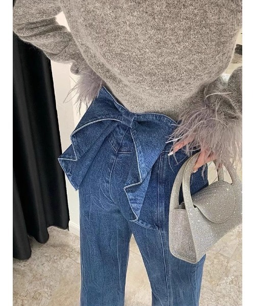 バックリボンデニムパンツ ⚠️本日まで バックリボンデニムPT（デニムパンツ）｜ems excite（エムズ