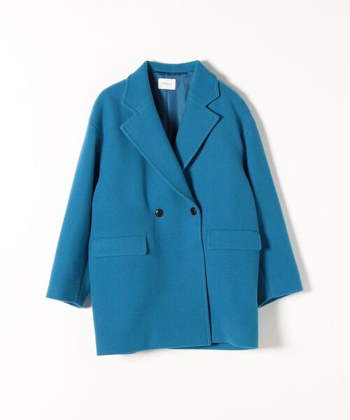 SHIPS ダブルブレスト チェスターコート 青 SHIPS any 「SHIPS any」 チェスターコート 38 ブルー レディース