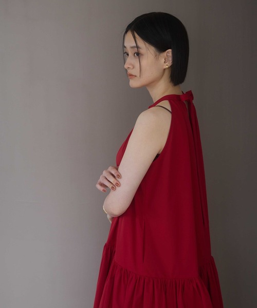 【A part by】アパートバイ　アメスリギャザーワンピースレッド A part by ワンピース アメスリギャザーワンピース : ZOZOTOWN