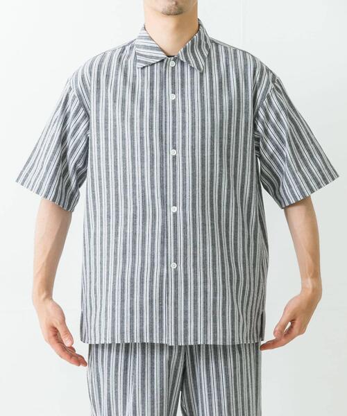 URBAN RESEARCH シャツ オープンカラーストライプシャツ メンズ