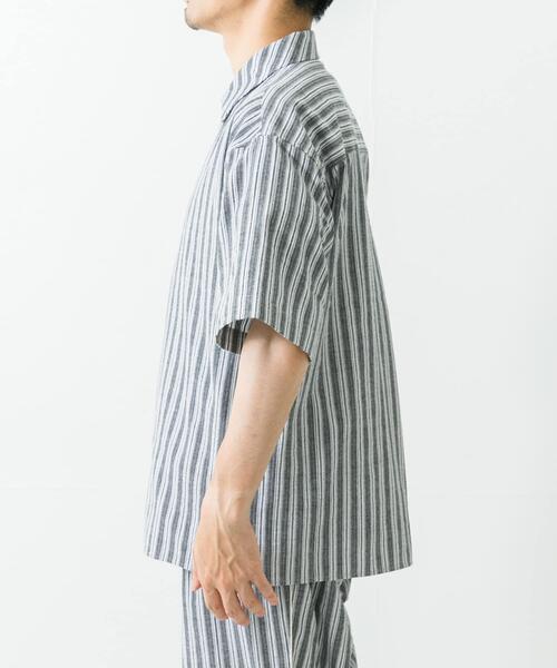 URBAN RESEARCH シャツ オープンカラーストライプシャツ メンズ