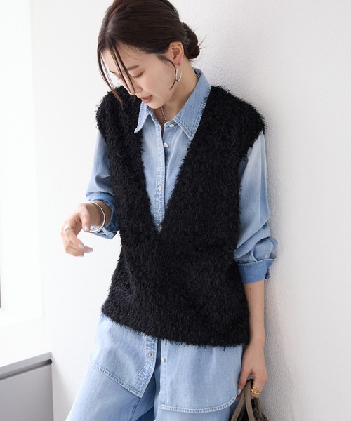 RIVE DROITE（リヴドロワ） ベスト ジレ 「新色追加/着映え」フェザー