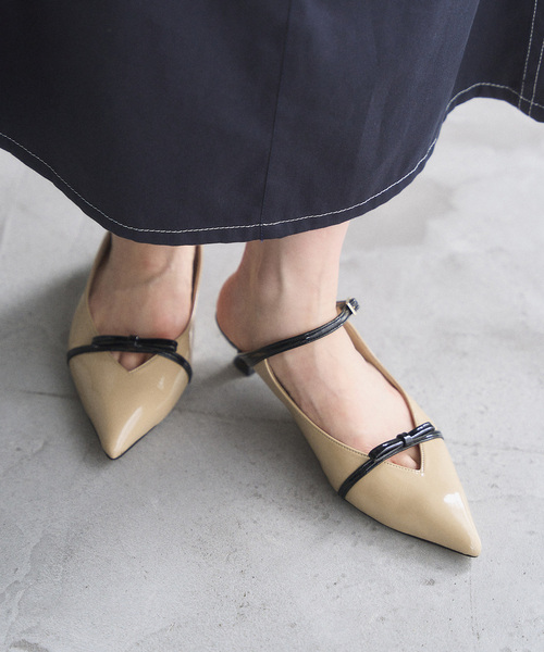 LE TALON パンプス 3.5cmリボンストラップミュール : ZOZOTOWN