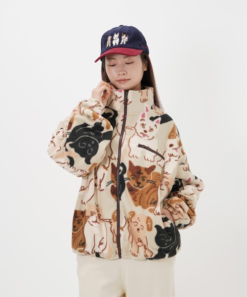 コート アウター “CAT”＆“DOG” norahi フリースジャケット レディース