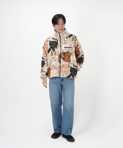 コート アウター “CAT”＆“DOG” norahi フリースジャケット レディース