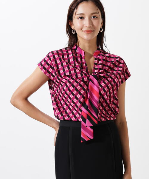 PINKY&DIANNE ジオメトリックリボンブラウスブラウス PINKY&DIANNE（ピンキー アンド ダイアン） ブラウス シャツ ジオ