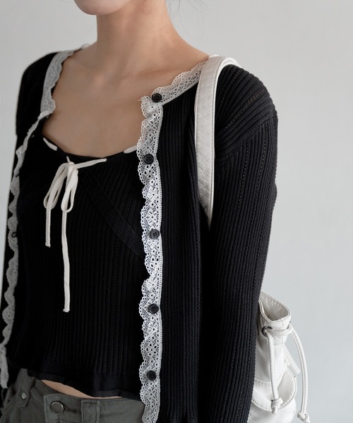 UNE MANSION（ユヌマンション） カーディガン 「肩紐調節可能」レース