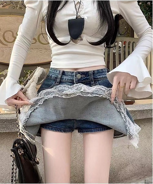 FUN デニムスカート デニムレースミニスカート : ZOZOTOWN Yahoo