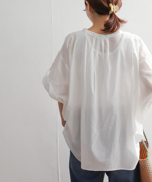 「URBAN RESEARCH DOORS」 半袖ブラウス MEDIUM オフホワイト レディース_画像5