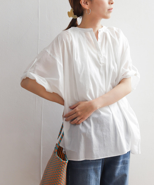 「URBAN RESEARCH DOORS」 半袖ブラウス MEDIUM オフホワイト レディース_画像8