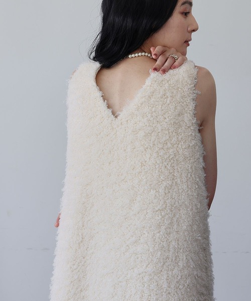 ELFRANK ジャンパースカート 「2025AW」シープボア Vネック ジャンパー