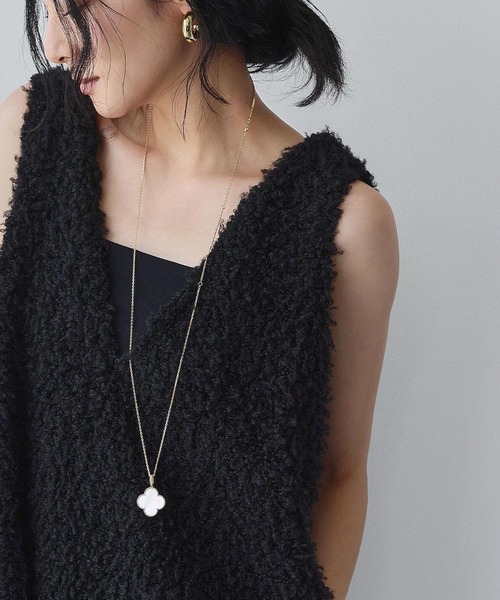 ELFRANK ジャンパースカート シープボア Vネック ジャンパースカート