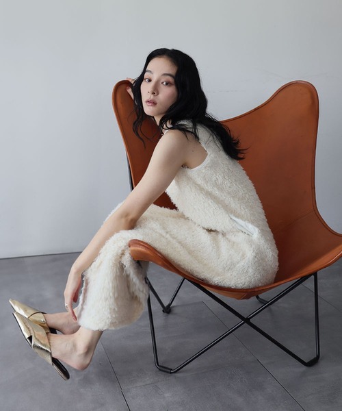 ELFRANK ジャンパースカート 「2025AW」シープボア Vネック ジャンパー