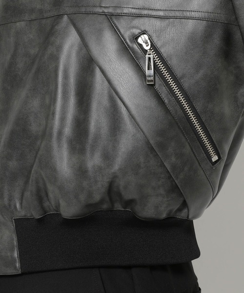 HARE 「HARE」 ライダースジャケット SMALL ブラック系その他 メンズ