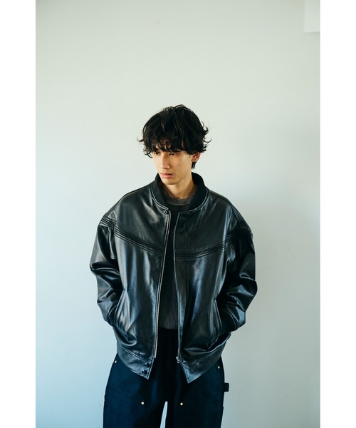 ブルゾン アウター TOWN CRAFT タウンクラフト / LEATHER DERBY JACKEY メンズ レディースの画像