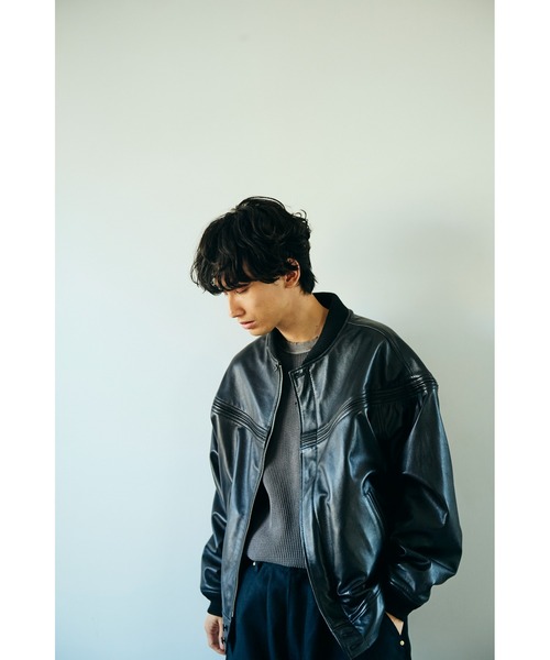 ブルゾン アウター TOWN CRAFT タウンクラフト / LEATHER DERBY JACKEY メンズ レディースの画像