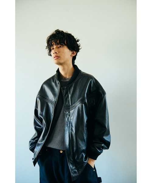 ブルゾン アウター TOWN CRAFT タウンクラフト / LEATHER DERBY JACKEY メンズ レディースの画像