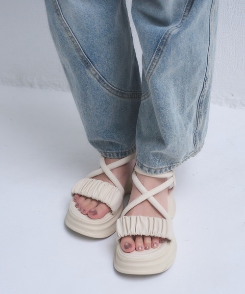 「mellowneon」 フラットサンダル MEDIUM ブラック レディース_画像5