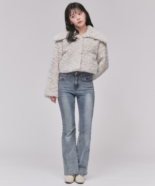 fupel コート アウター short length poodle fur coat / ショート丈