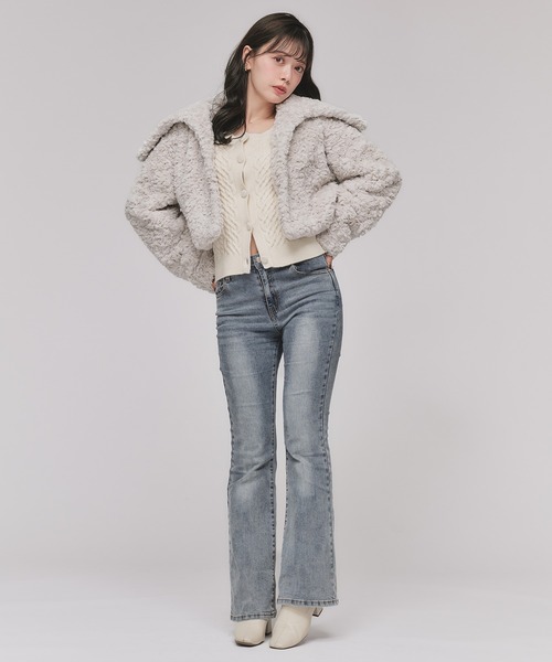 fupel コート アウター short length poodle fur coat / ショート丈