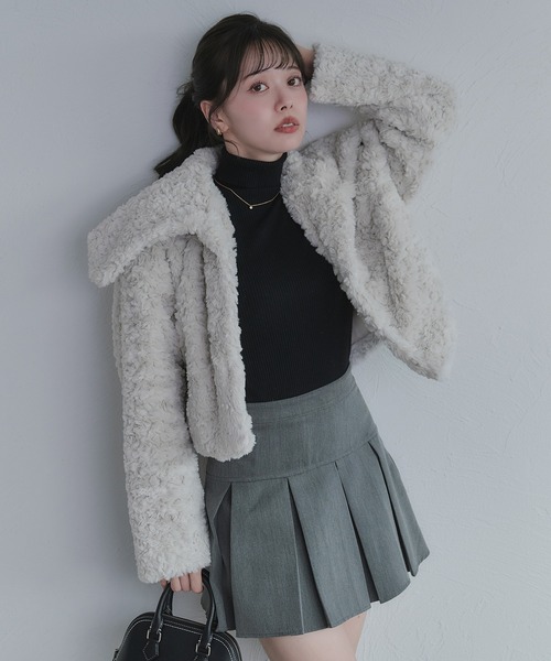 fupel コート アウター short length poodle fur coat / ショート丈