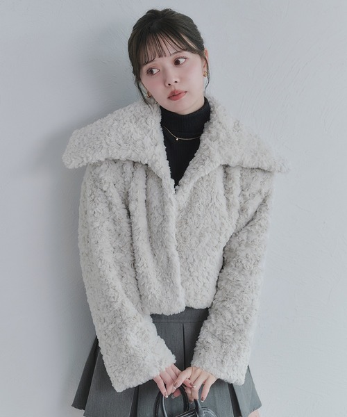 fupel コート アウター short length poodle fur coat / ショート丈