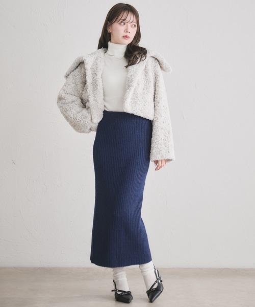fupel コート アウター short length poodle fur coat / ショート丈