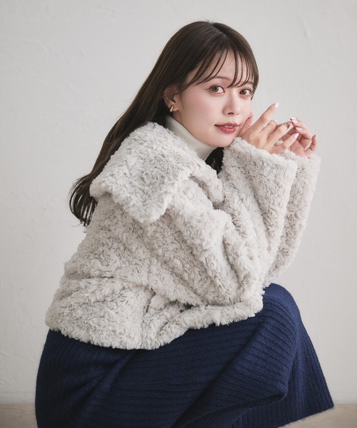 fupel コート アウター short length poodle fur coat / ショート丈
