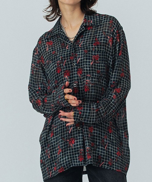 ROSE BUD（ローズバッド） ブラウス シャツ (CREOLME)FLOWER PRINT 