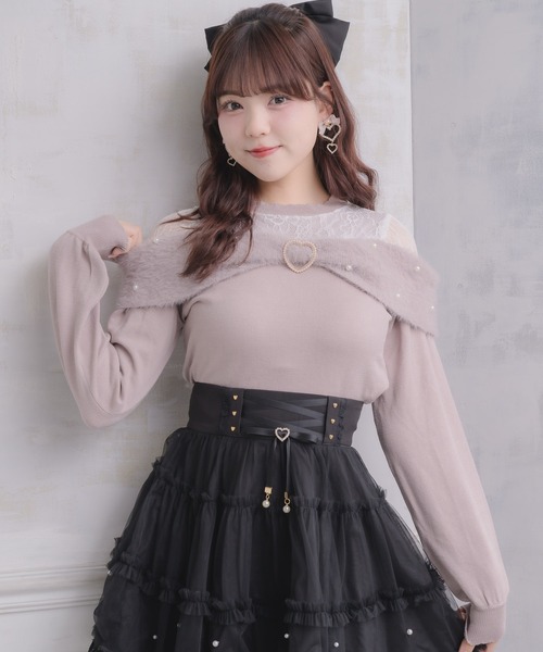 リボンデザインニットトップス リボンデザインニットトップス | Rlab store