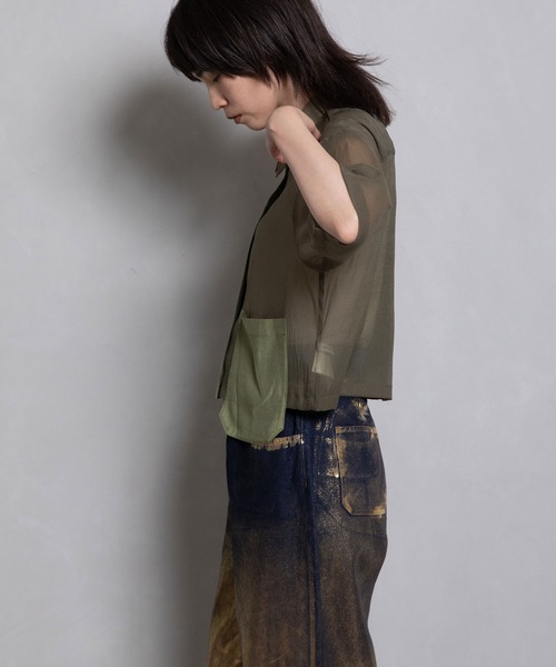 「MARECHAL TERRE」 半袖シャツ MEDIUM ホワイト レディース_画像3