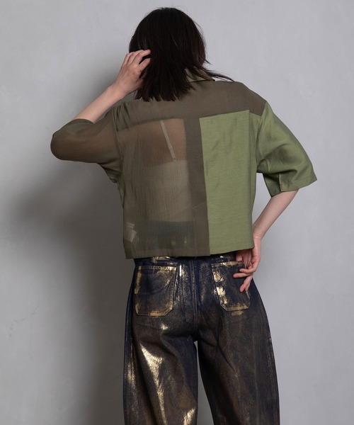 「MARECHAL TERRE」 半袖シャツ MEDIUM ホワイト レディース_画像4