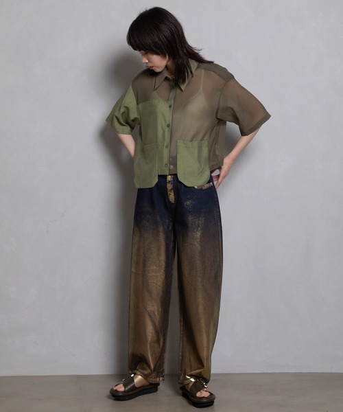 「MARECHAL TERRE」 半袖シャツ MEDIUM ホワイト レディース_画像6