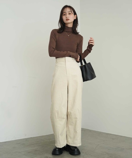 Bulue. パンツ 「Bulue.」コーデュロイカーブパンツ レディース