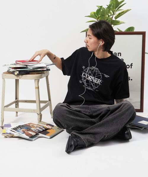 「FFEIN」 半袖Tシャツ MEDIUM ネイビー メンズ_画像3