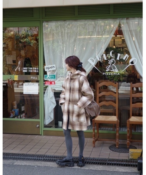 JUMELLE（ジュメロ） ピーコート pコート シャギーチェックコート