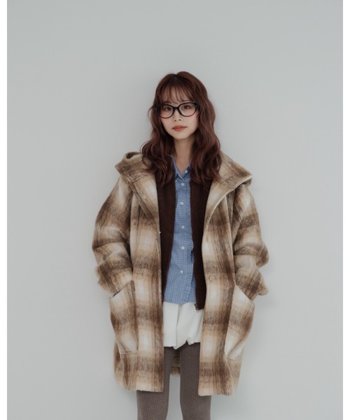 JUMELLE（ジュメロ） ピーコート pコート シャギーチェックコート 